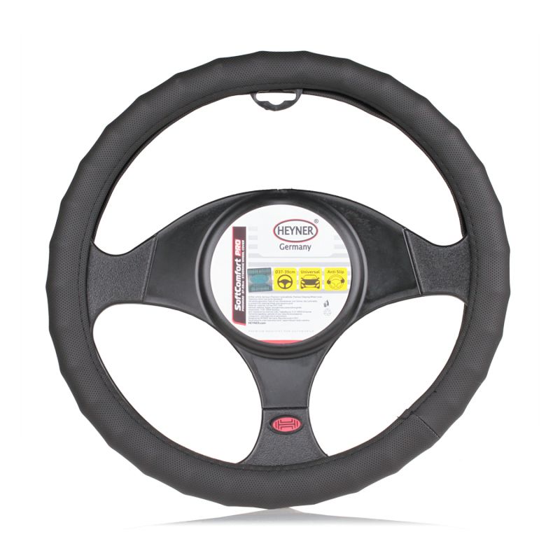 Heyner Premium steering wheel cover black soft perforated