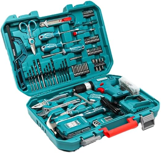 Total Tools - Combo set tools with 20 V drill 165 Pcs (THKTHP11652)