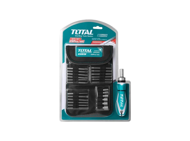 Total Tools - Ratchet Screwdriver Set 26 Pcs (TACSD30266) ,