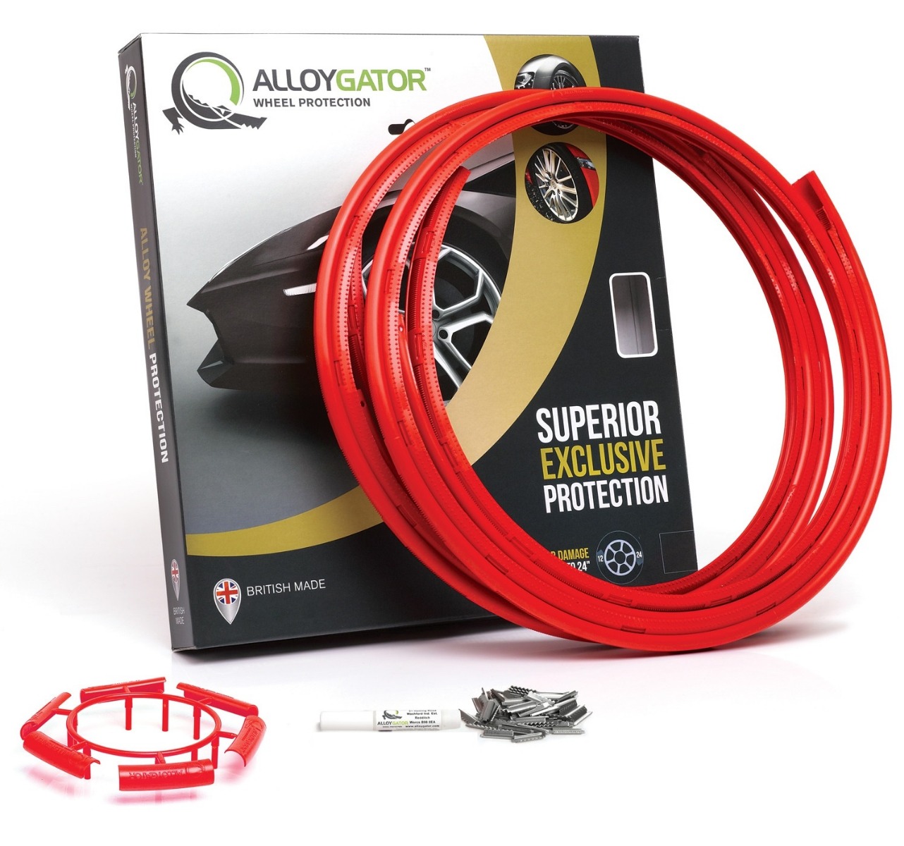 AlloyGator Exclusive Wheel Rim Protector - Set of 4 - Red