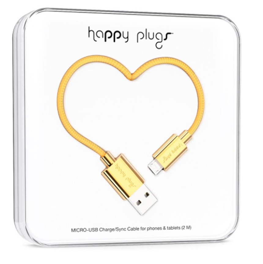 كابل شحن و نقل بيانات هابي بلاجز مايكرو-USB لUSB - 2 متر - ذهبي