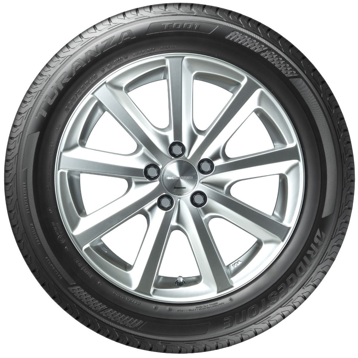 Bridgestone Turanza T001 R Run Flat Car Tire - 205/55R17