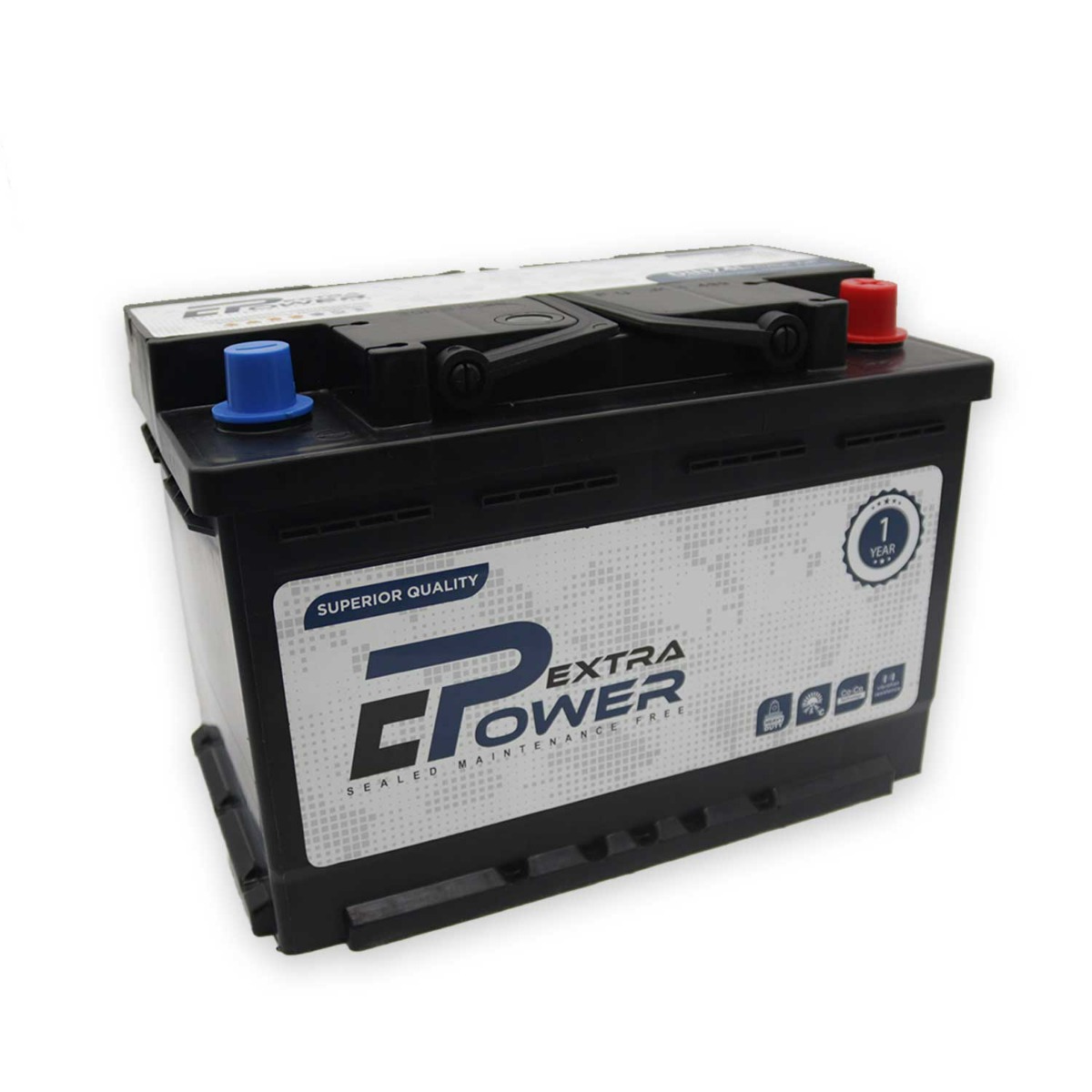 Chloride Extra Power Car Battery, 12 Volt, 74 Ampere  - DIN74L