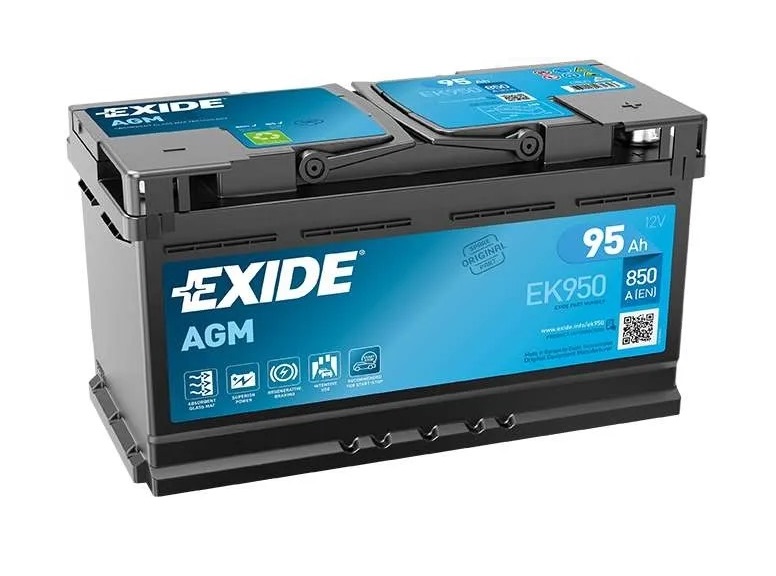 Exide Car Battery, 12 Volt, 95 Ampere - AGM 95L