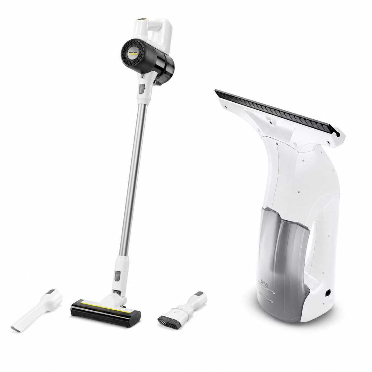Bundle Of Karcher -  KVA 2 Cordless Vacuum Cleaner & KWI 1 Window Cleaner