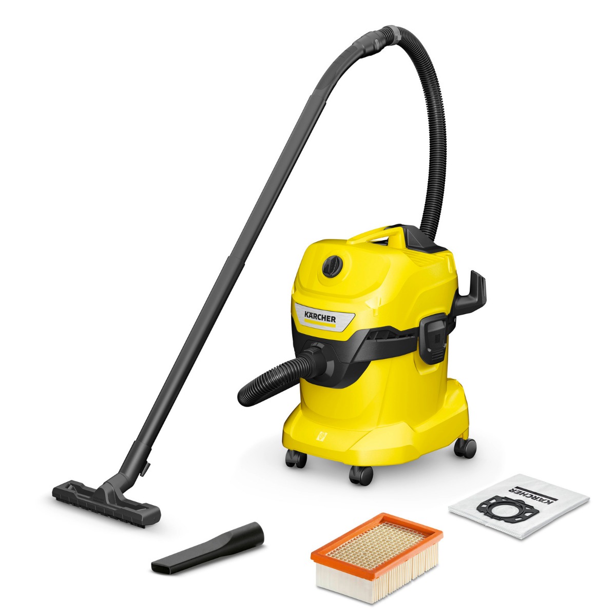 Karcher WD 4 Wet & Dry Vacuum Cleaner, 1000 Watt - Yellow