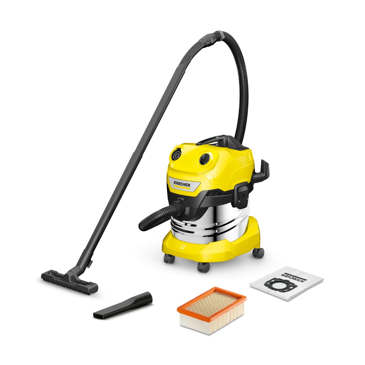Karcher WD 4S Wet & Dry Vacuum Cleaner, 1000 Watt - Yellow