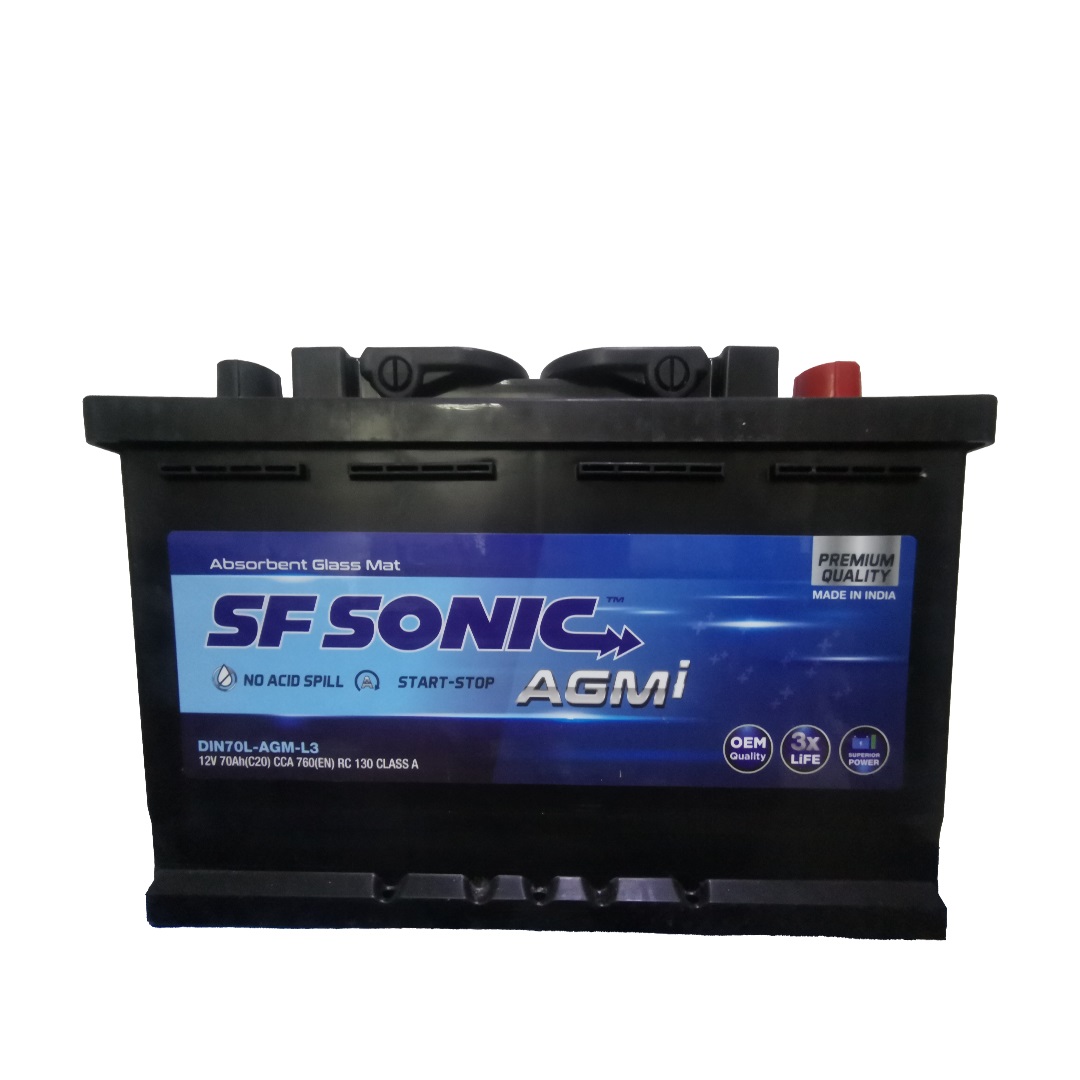 SF Sonic Car Battery, 12 Volt, 70 Ampere  - AGM 70L