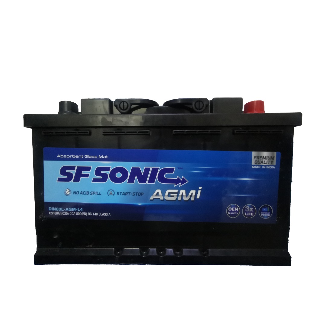 SF Sonic Car Battery, 12 Volt, 80 Ampere - AGM 80L