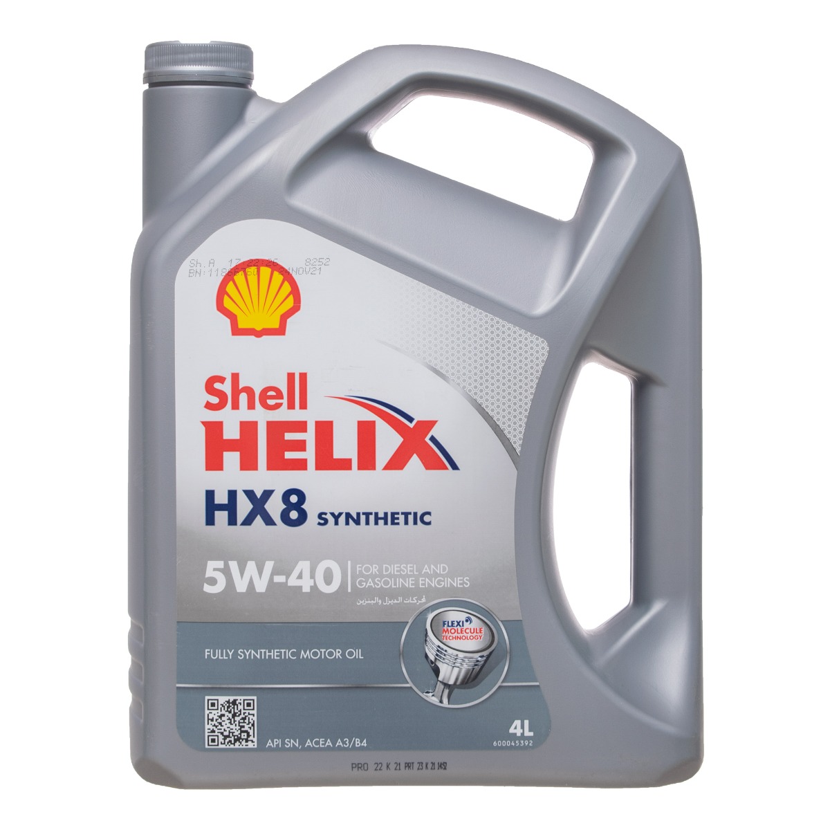 Shell Helix HX8 Synthetic Motor Oil, 4L - 5W-40