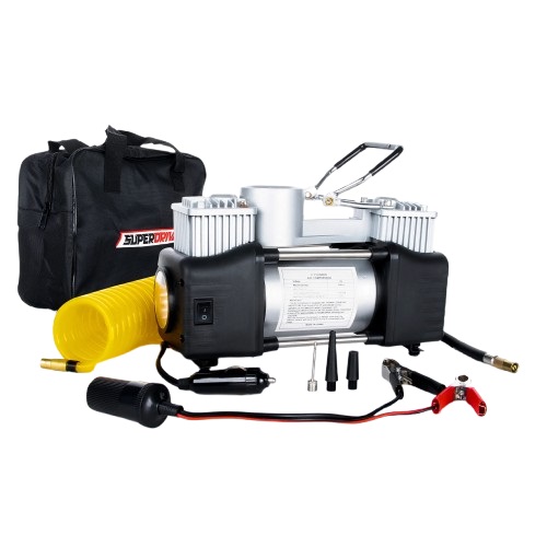SuperDrive Air Compressor, 2 Cylinder, 150 PSI - Black