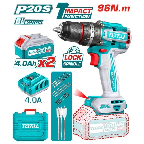 Total Tools - Combo set Tools Drill 96 NM + 2 Battery + Charger (TIDLI20968)