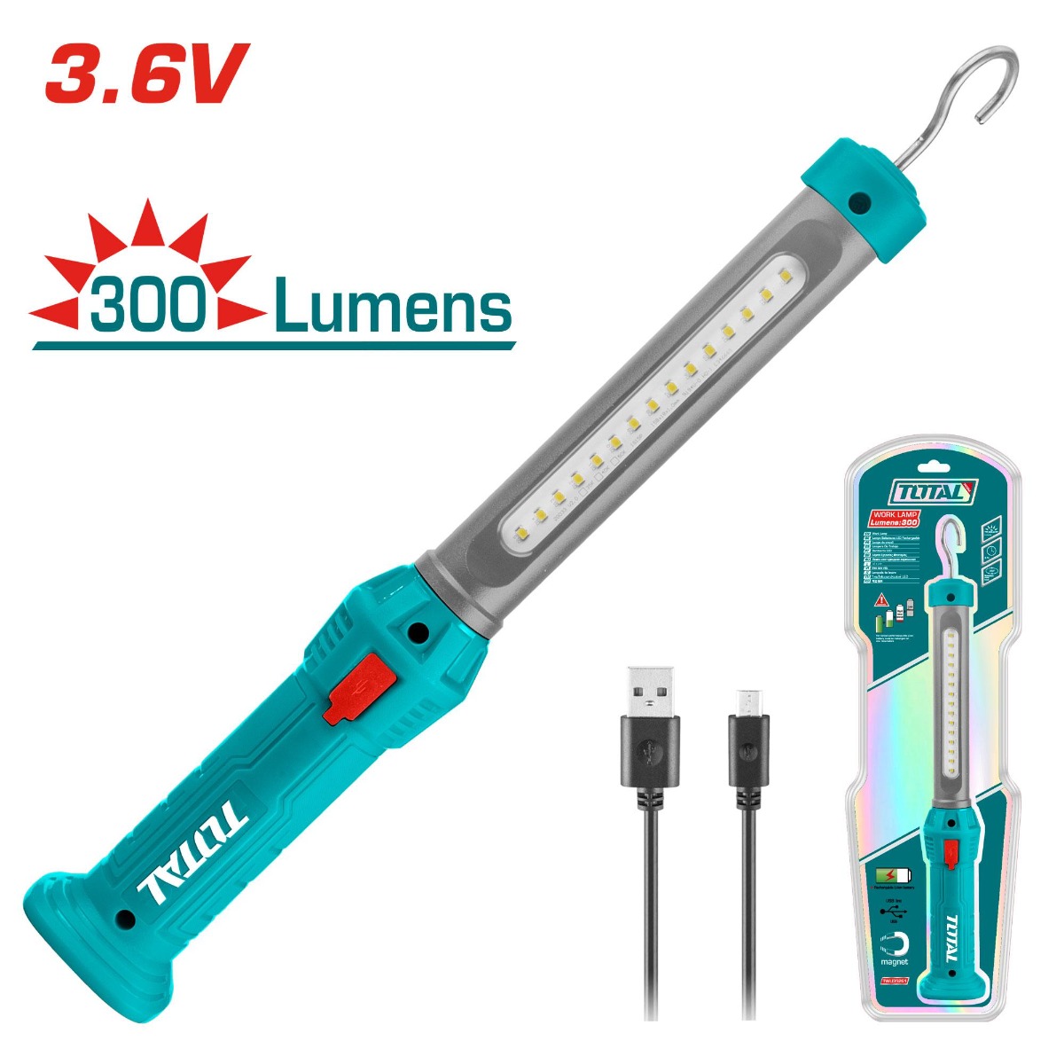 Total Tools - LED Flashlight 300 lumen (TWLI35261)