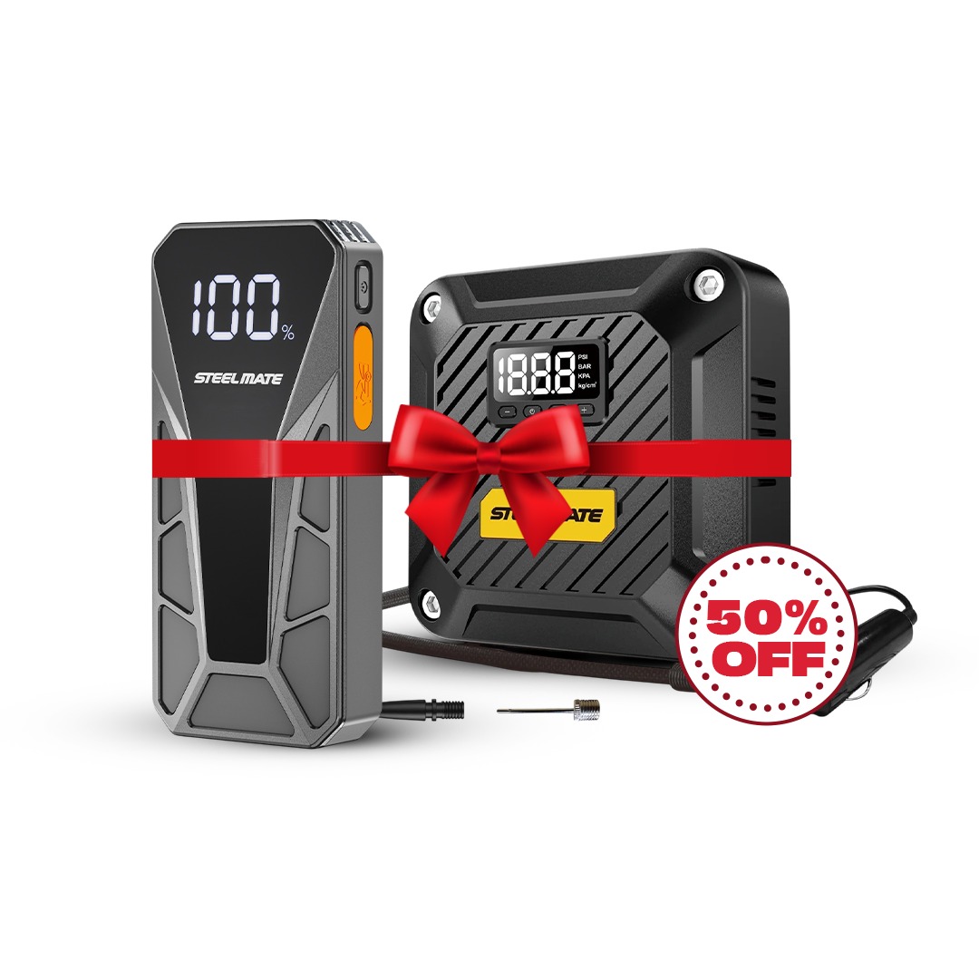 SteelMate JS8 Car Battery Jump Starter & SteelMate T5 Digital Air Compressor